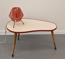 MCM Vintage Design, Nierentisch, Bastdekor, 1960er-Jahre