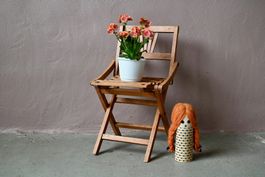 Chaise enfant pliante bois vintage années 50 bohème