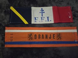 Lot de deux brassards historiques FFI et Oranje Musée
