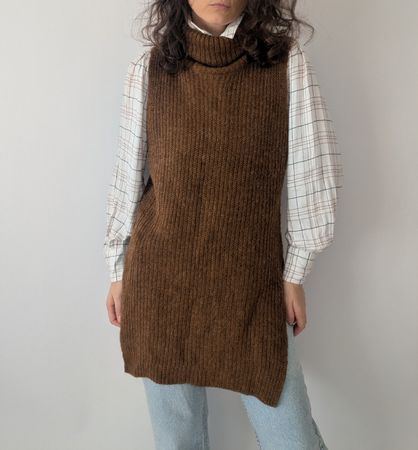 Lindex Strickweste Rollkragen braun Grösse M