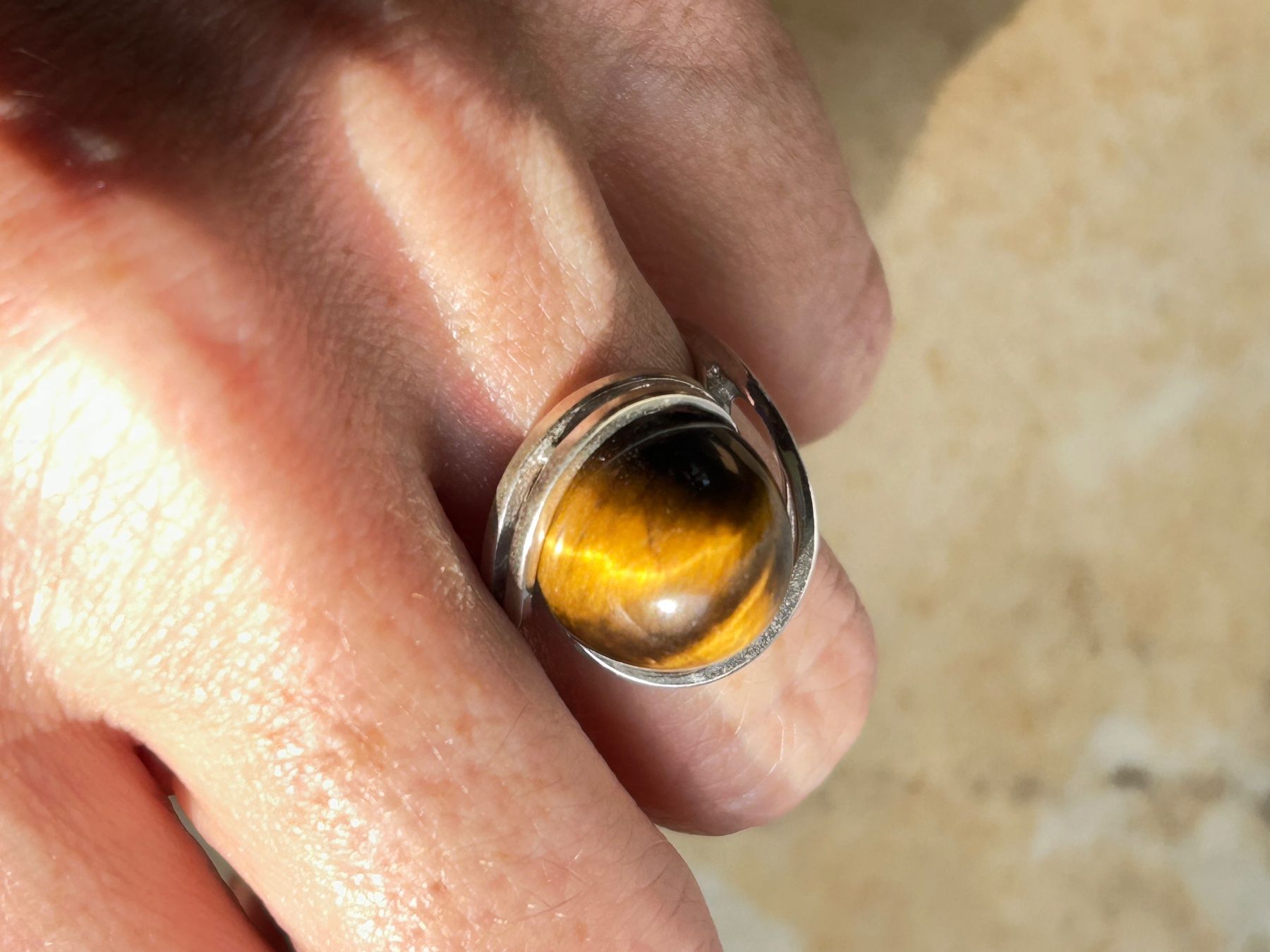 Anelli: Tigerauge Ring, Silberring (54) – Usato da Laufen venduto da Bellavitaboom 2