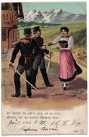 Grusskarte Humor romantisch Militär Feldpost 1904