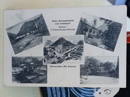 Alte PK / Hotel Schwanderhof und Inselpark Schwanden GL 1920