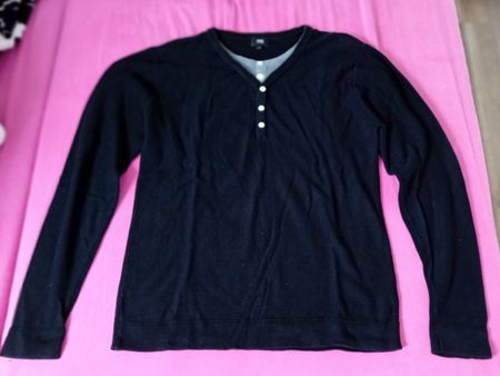 YESorNO Herrenshirt Grösse L schwarz grau meliert