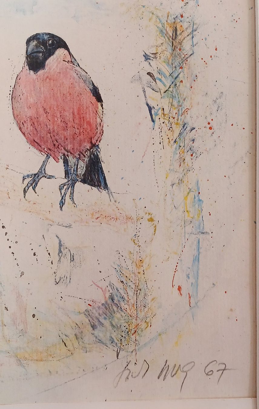 Grafica & Litografie: Fritz Hug  >>zwei einheimische Vögel >> – Usato da Hinwil venduto da Chnap 1
