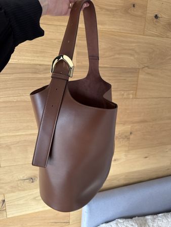 Premium bucket bag synthetic leather with belt h&m