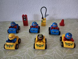Lego Duplo Rennfahrer ll Team blau gelb