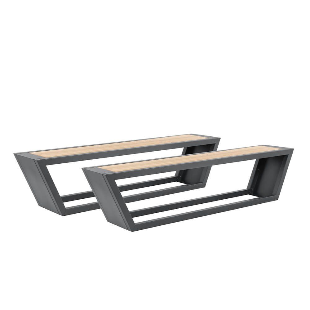 Set di tavolo e panche: Sitzgarnitur NOX aus Stahl - Anthrazit - 2x Bank – Usato da Wallenwil venduto da toesstal-vertrieb 2