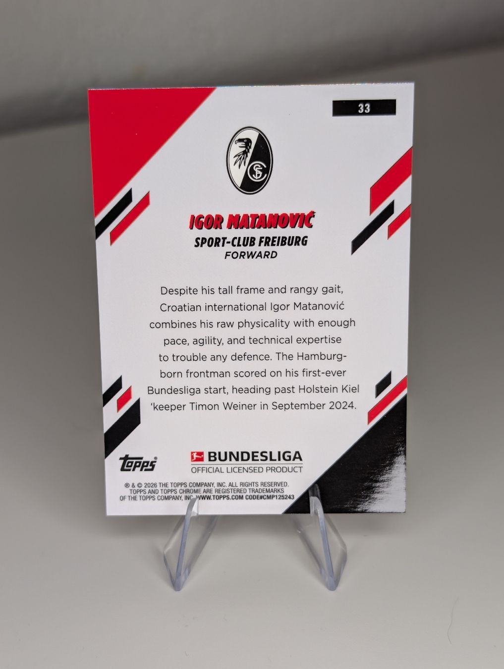 Topps Carte collezionabili: Igor Matanovic SC Freiburg Topps Chrome BL  – Nuovo (secondo la descrizione) da Hunzenschwil venduto da BRPCards 1