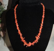 SCHOENE KETTE "KORALLE" NATUR HANDMADE NEU 50 CM