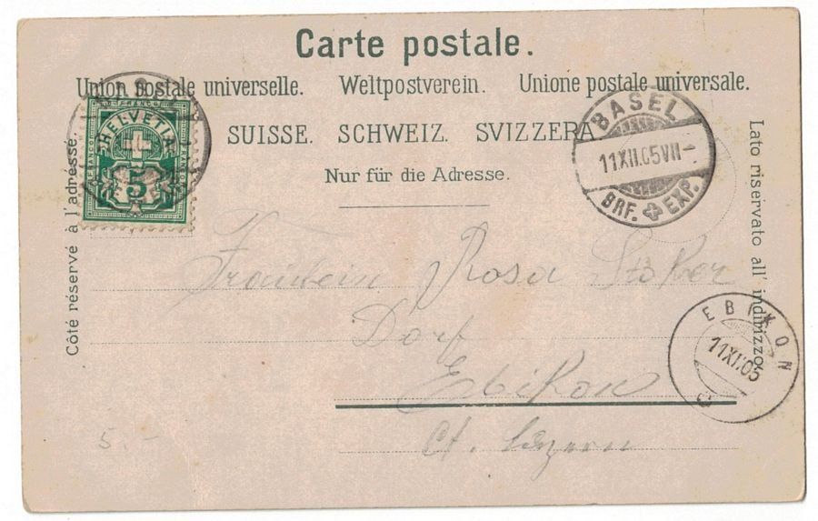 Cartoline postali: Basel, Spalentor, belebt, gelaufen 1905 – Usato da Frauenfeld venduto da POML 1
