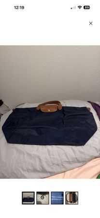 Sac de voyage Longchamp Pliage bleu marine en nylon