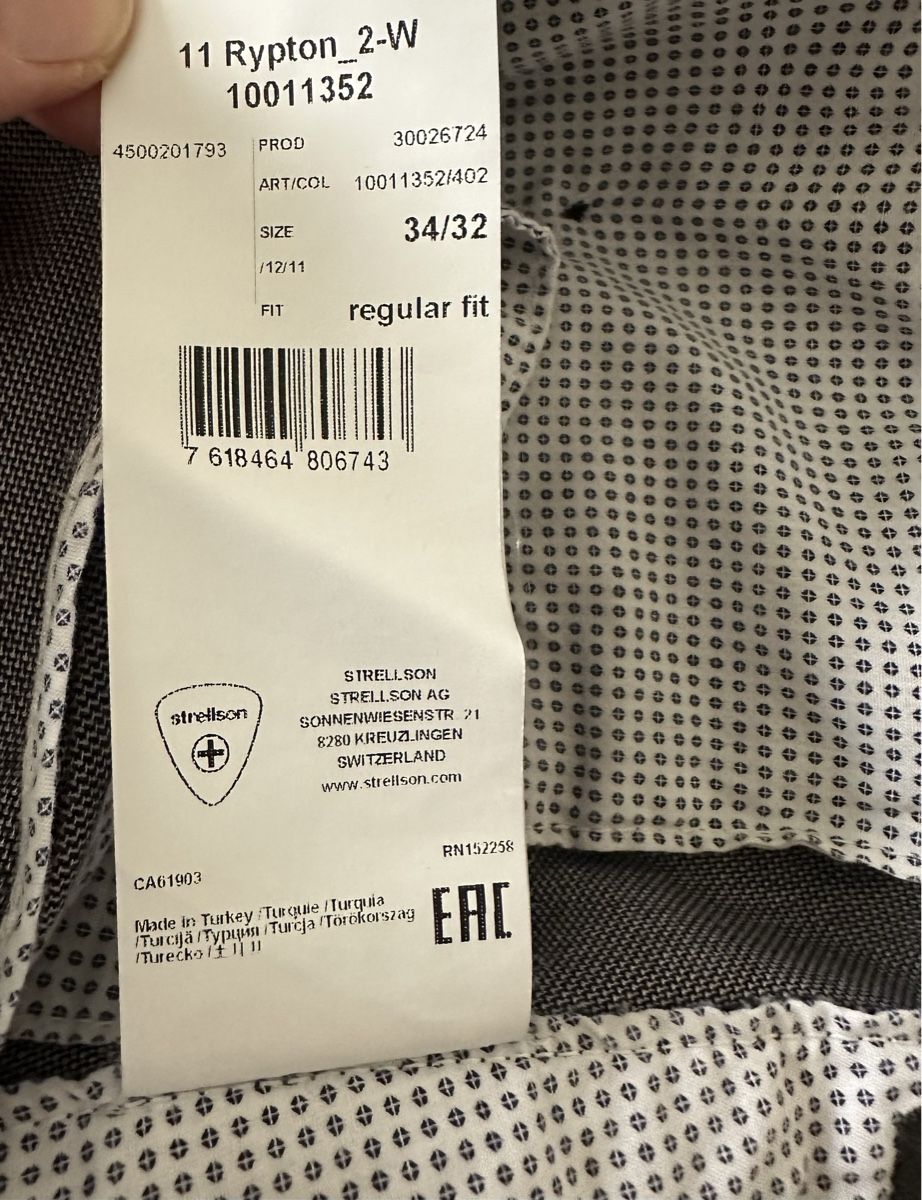 Strellson Pantaloni: Strellson Hose grau Gr. 34/32 Regular Fit – Nuovo (secondo la descrizione) da Zürich venduto da Herbion1 6