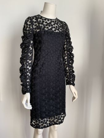 AKRIS: Festlich, elegantes schwarzes Kleid mit Spitzen, 36