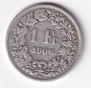 Tutti le monete: 1  Franken Schweiz 1906 rar – Usato da Neuchâtel venduto da karlpierrino