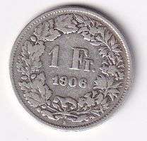 1  Franken Schweiz 1906 rar