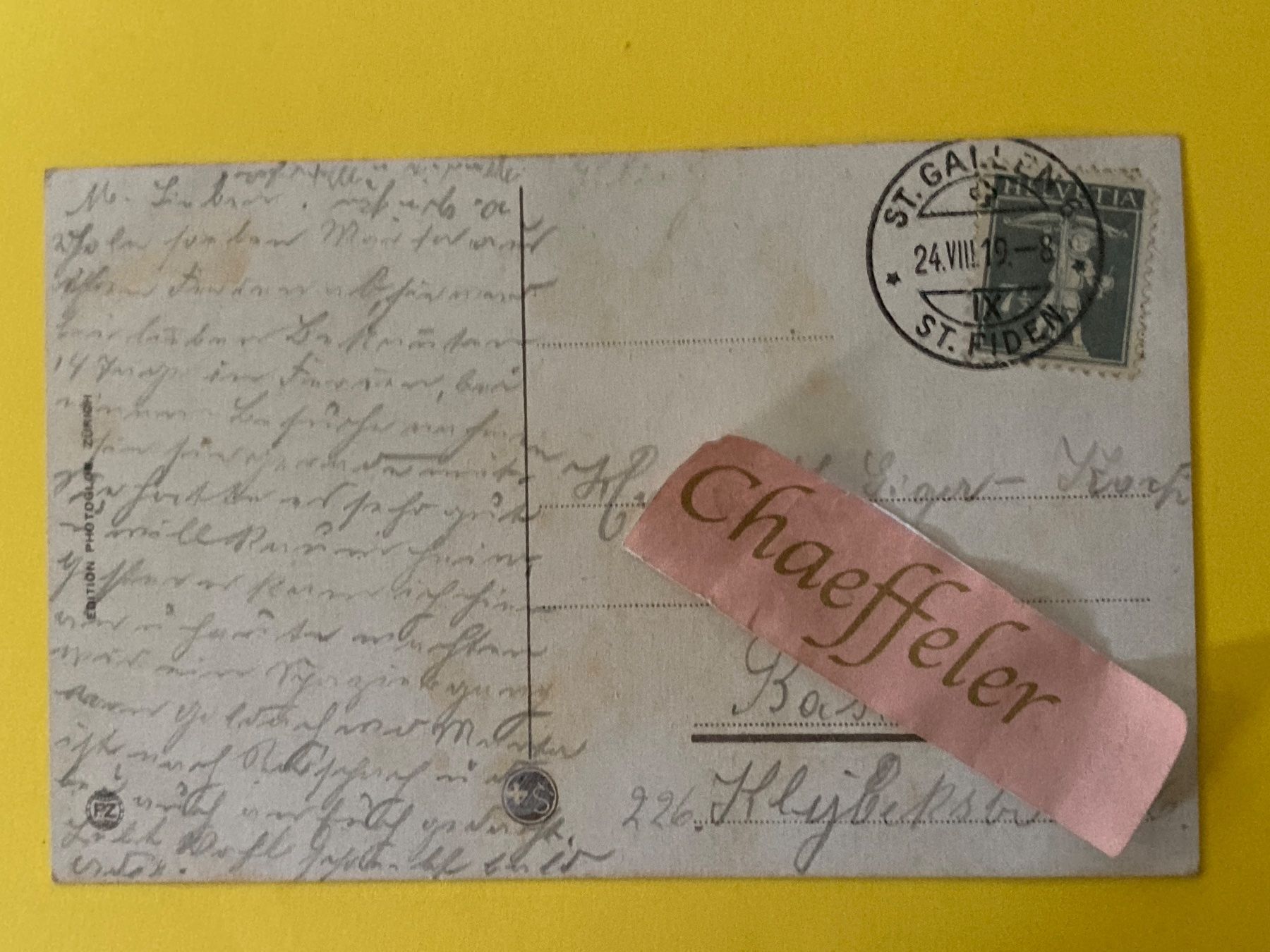 Cartoline postali: 1919  T 5660 Rorschach - Hafen – Usato da Zürich venduto da Chaeffeler 1