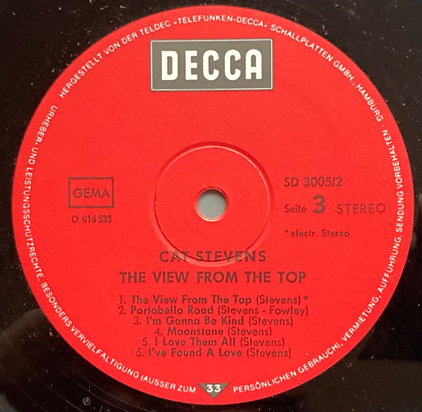Vinyles: CAT STEVENS - THE VIEW FROM THE TOP – D'occasion à Poliez-Pittet par Newtown-Records 3
