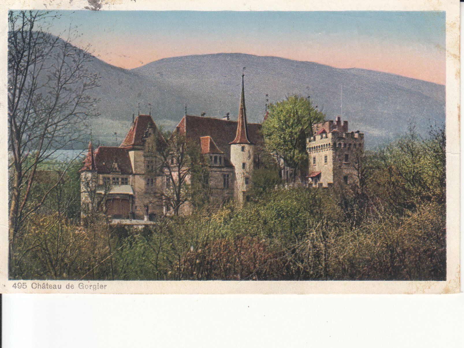 Cartoline postali: Gorgier Château ca. 1928 – Usato da Bürglen TG venduto da StampGraf