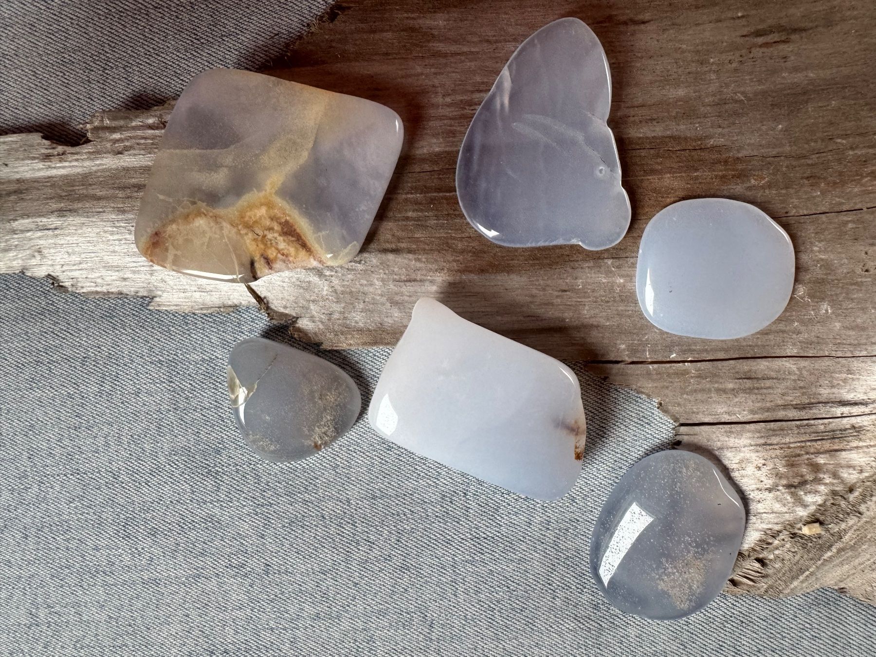 Edelsteine: Calzedon.    Scheiben  top Sammlung.  wunderschön poliert – Neu und originalverpackt aus Leuggern von gemshow 3