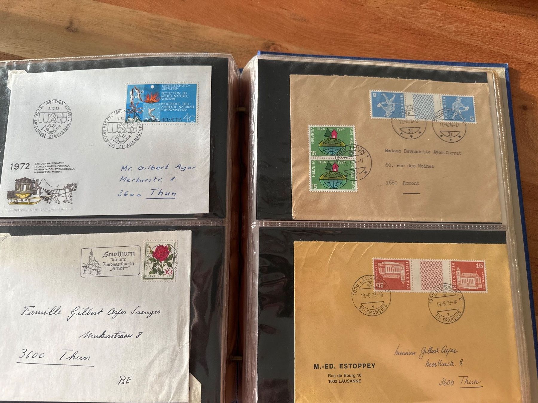 Tutti i francobolli: Sammlung Postkarten/Briefe und Ersttagsbriefe Diverse Länder – Usato da Thun venduto da yvonne.95 3