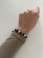Bracelet shamballa gris et blanc