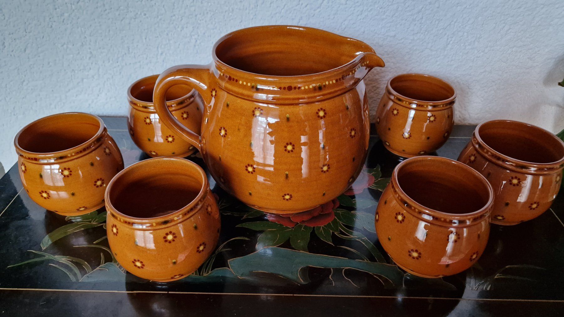 Geschirrsets: Henkel-Krug mit 6 Bechern - Keramik - wunderschön! – Neu (gemäss Beschreibung) aus Röthenbach i. E. von Heureka5 2