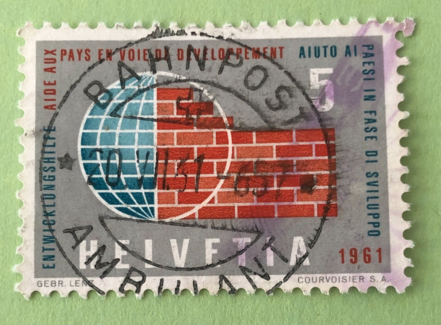 Tutti i francobolli: Nr.375 mit Vollstempel Bahnpost – Usato da Aarau venduto da Billa007