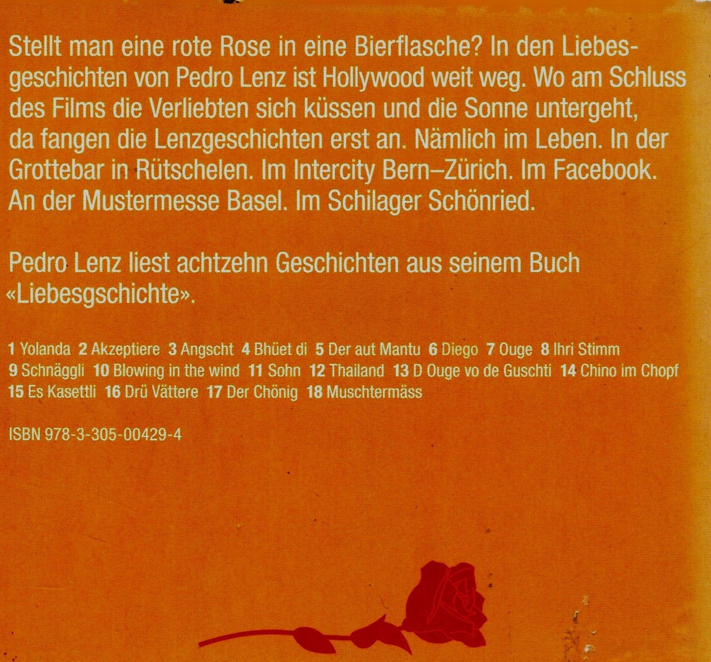 CDs: Pedro Lenz LIEBESGSCHICHTE CD – Gebraucht aus Kandergrund von Sososo 1