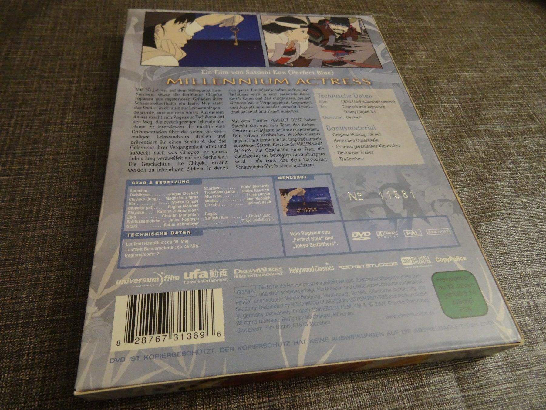 Tutti i DVDs: DVD Millennium Actress von Satoshi Kon – Usato da Olten venduto da Disc-Verkauf 1