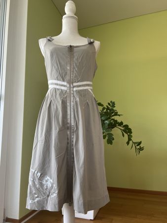 BiBA Sommerkleid 2 Teile, grau weiss Gr. 36/38