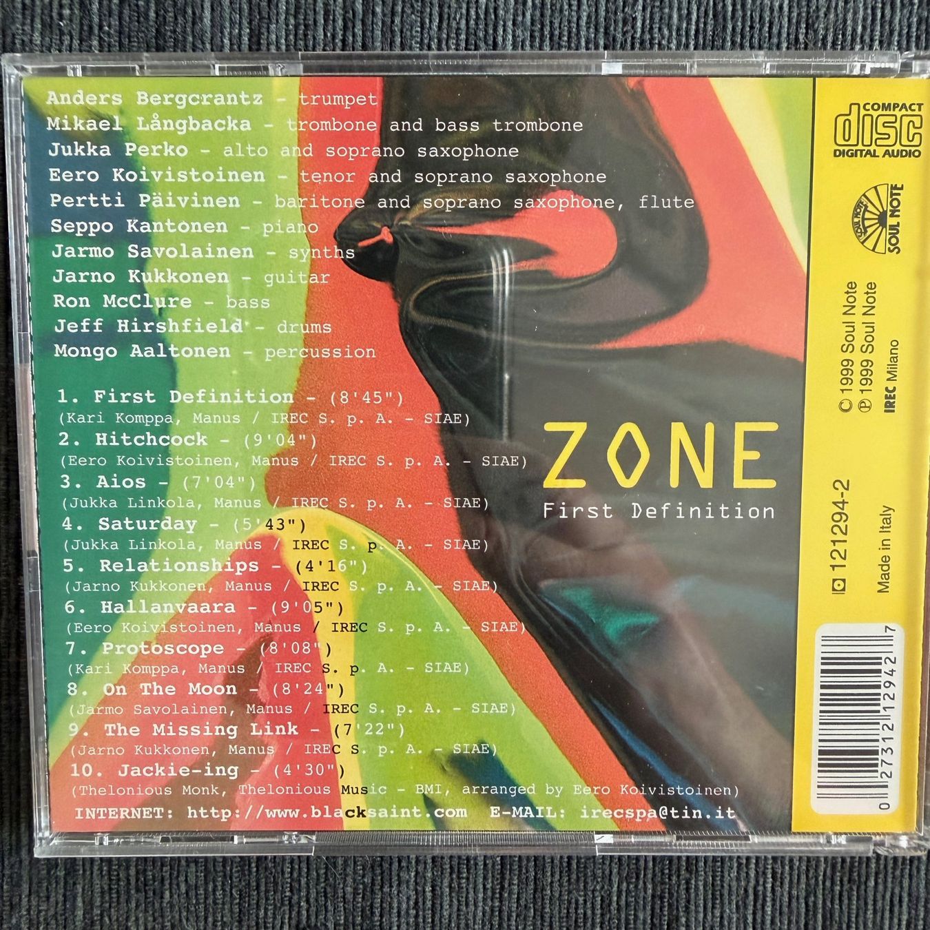 CD: Zone - First Definition w. Ron McClure (CD) Soul Note 1999 – Usato da Zug venduto da Mirare9 2