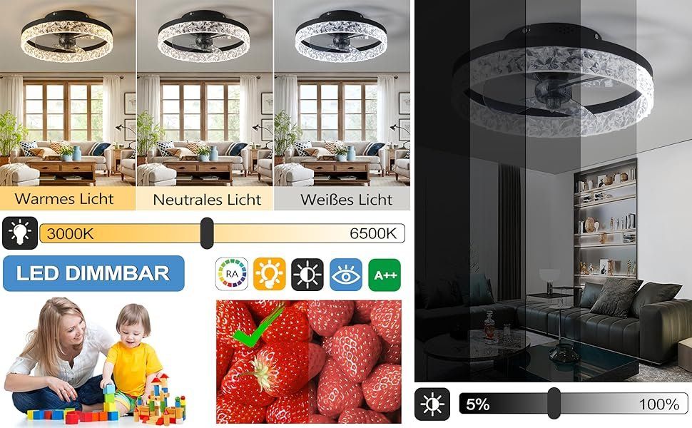 Lampadari & plafoniere: Deckenleuchte LED 40cm mit Ventilator, Deckenventilator – Nuovo e nell'imballaggio originale da Zürich venduto da MueDes 7