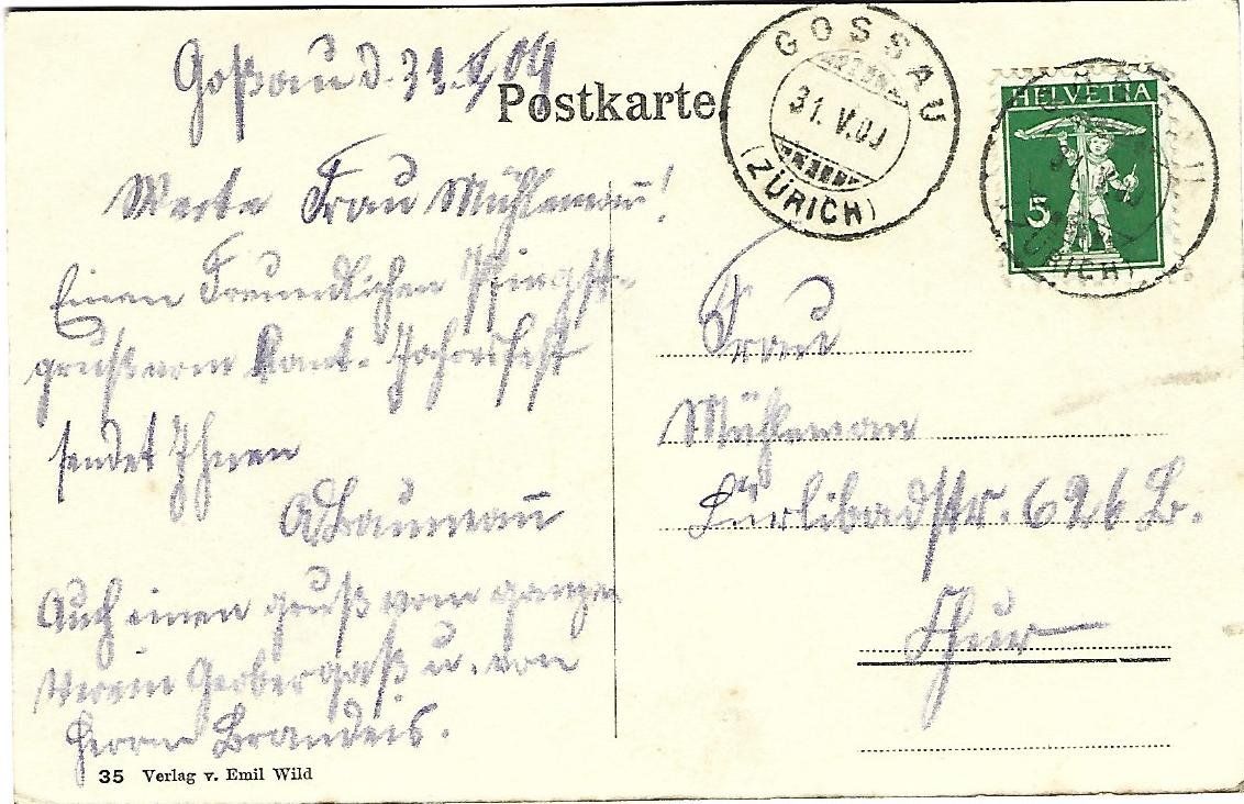 Cartoline postali: Gossau Zürich Kirche – Usato da Wetzikon ZH venduto da Brulu100 1