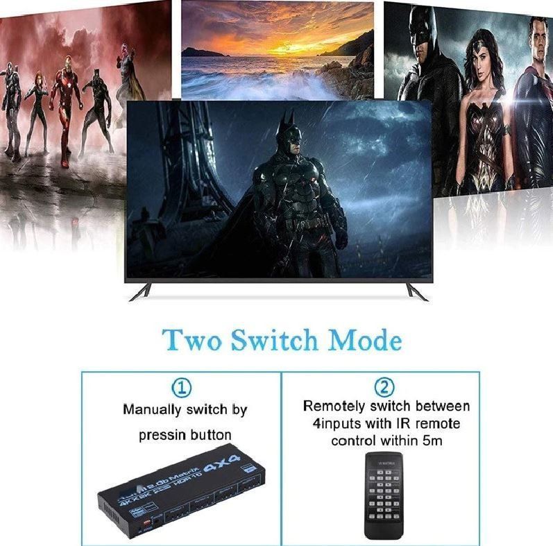 Home cinéma: HDMI-Splitter 4x4, 4K Matrix – Neuf avec emballage d'origine à Unterägeri par RmOnline 3