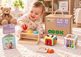 Montessori Play Box 11-12 Monate 15 Teile neu