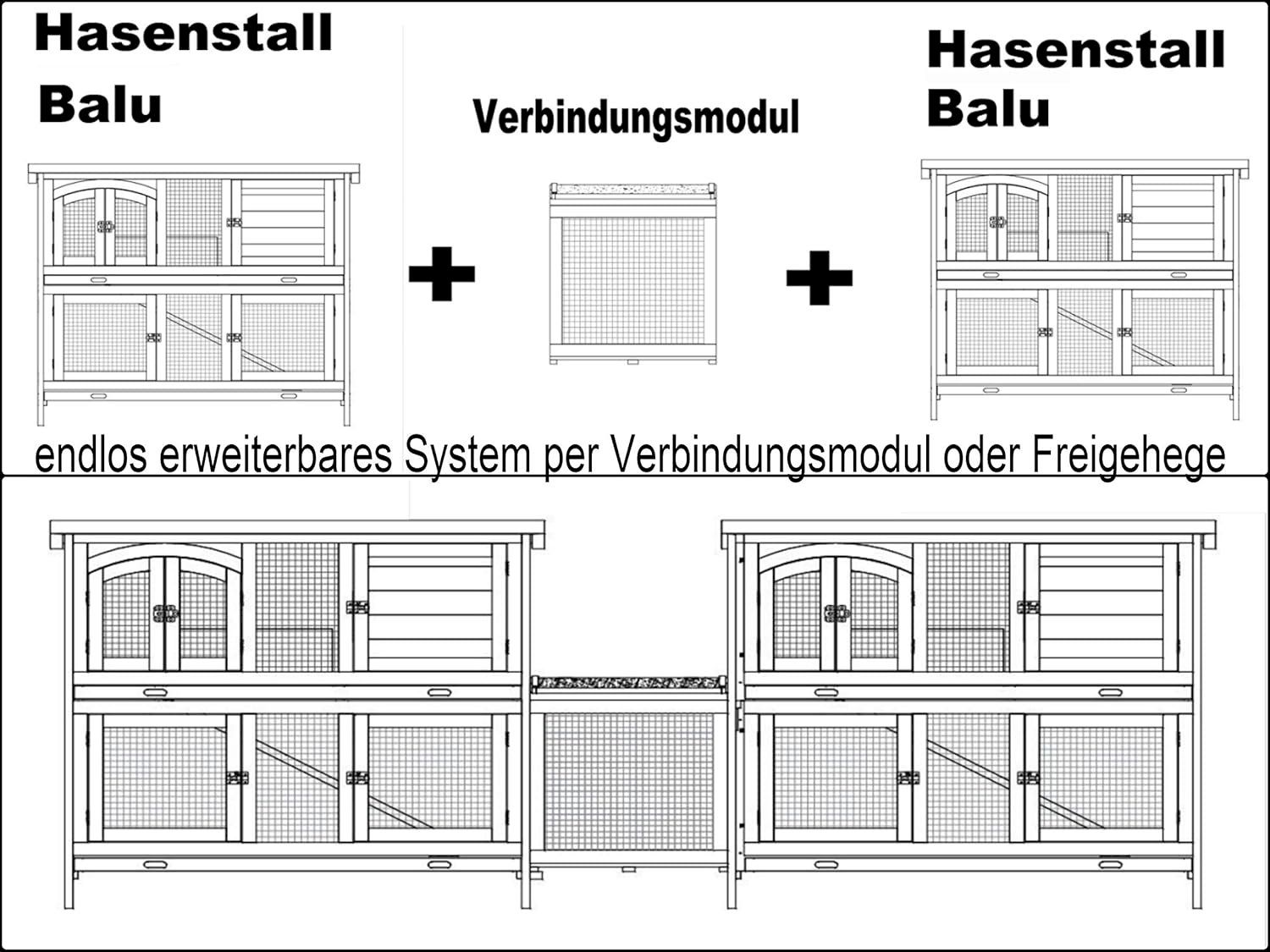 Käfige, Transport & Sicherheit: Hasenstall BALU 120x50x104 cm – Neu und originalverpackt aus Bottighofen von zaap 7