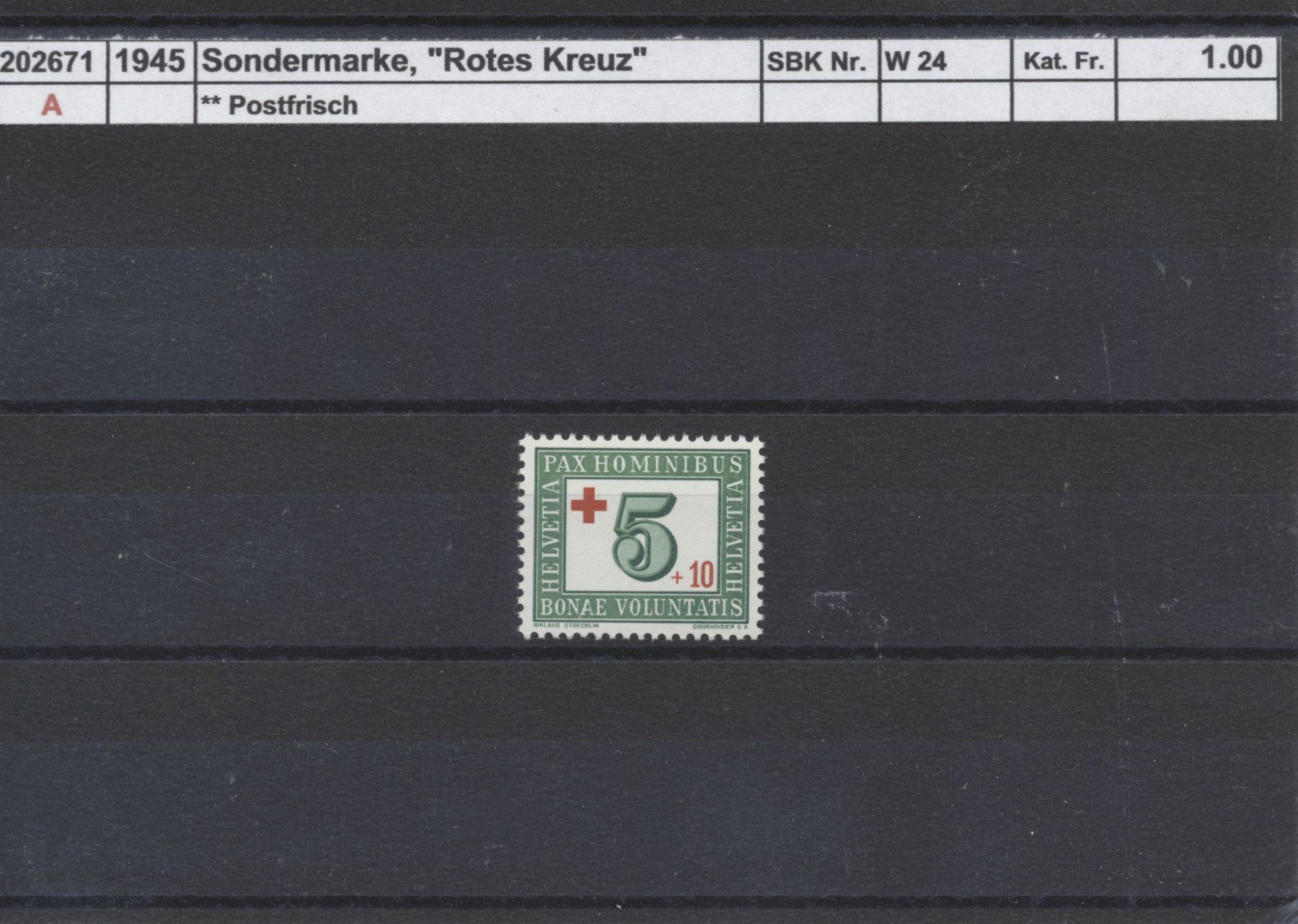 Tutti i francobolli: 1945 Sondermarke, "Rotes Kreuz", ** postfrisch – Nuovo (secondo la descrizione) da Winterthur venduto da Zupogeru