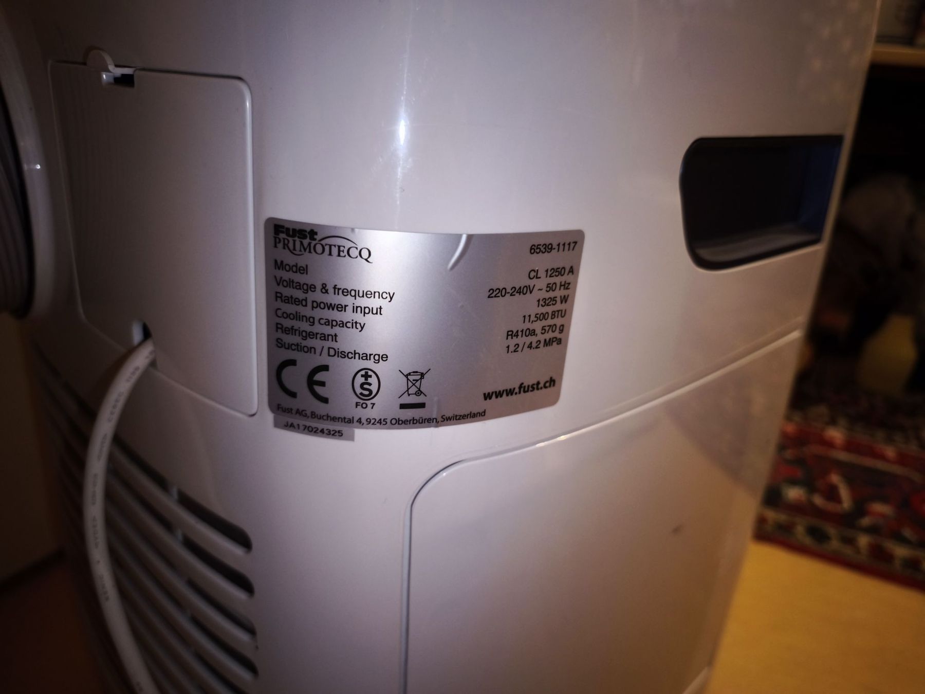 Primotecq Climatiseurs: Fust PRIMOTECQ CL 1250 A Klimageraet gebraucht – D'occasion à Flawil par Halofreak01 4
