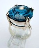 Bagues: Ring mit grossem blauen Topas Silber Grösse 55 – Neuf (Voir description) à Zürich par ben_mn5h 3