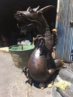 Skulptur Drache Bronze Figur Drachen Bronzedrache dragon