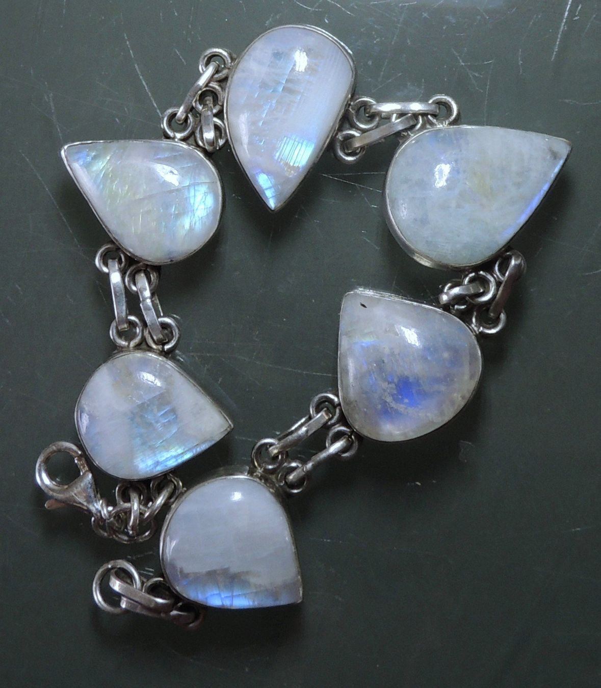 Bracciali & Braccialetti: Rainbow moonstone  Silber 925 Armband 20 cm – Usato da Waldenburg venduto da schaller707 1