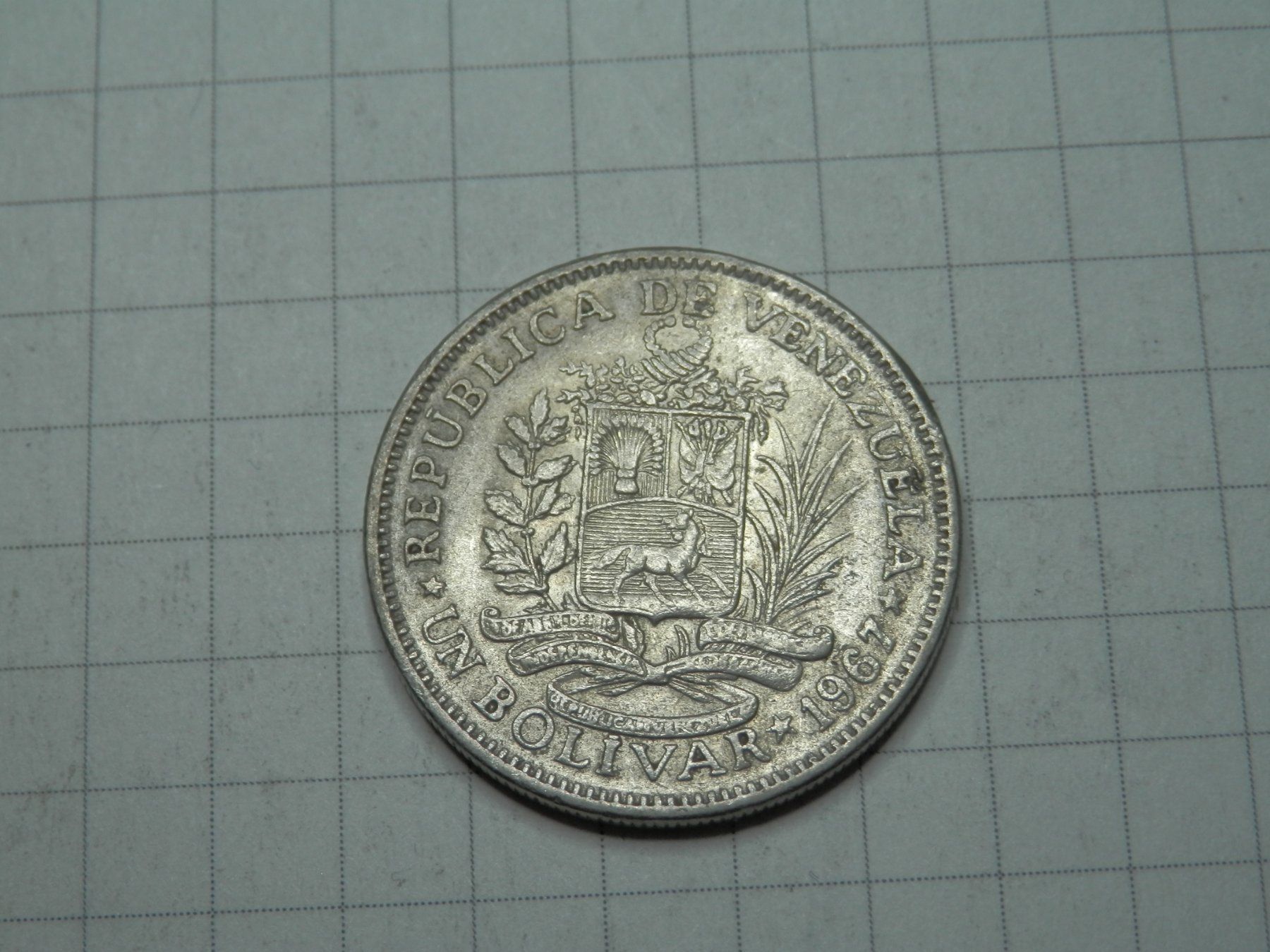 Alle Münzen: Venezuela 1 Bolivar, 1967 – Gebraucht aus Weiach von weiach81