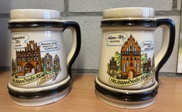 2 X Neubrandenburg Sammler Bierkrug Set, Vintage!