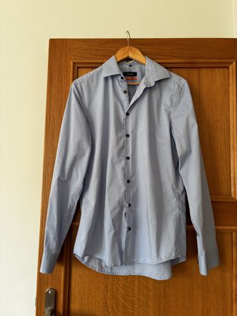 Seidensticker Mens Slim Fit Shirt, Size 39, Light Blue