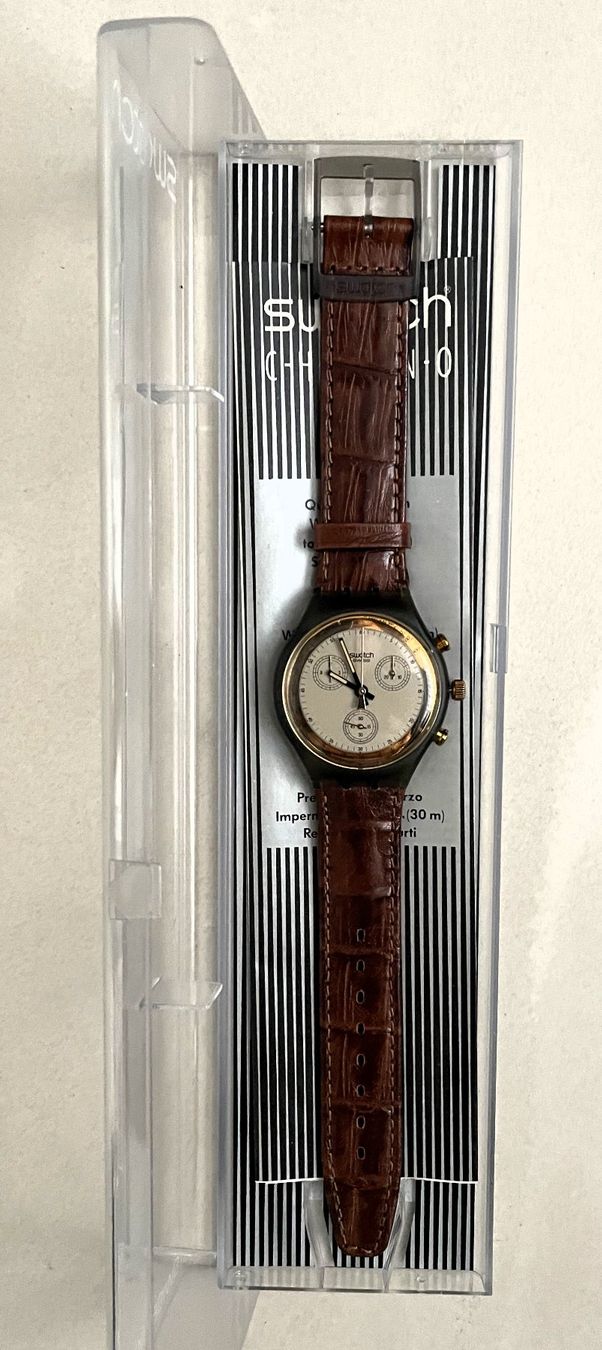 Swatch Orologi: Uhr Swatch " Goldfinger" Neu – Nuovo e nell'imballaggio originale da Neuenhof venduto da joetapdance