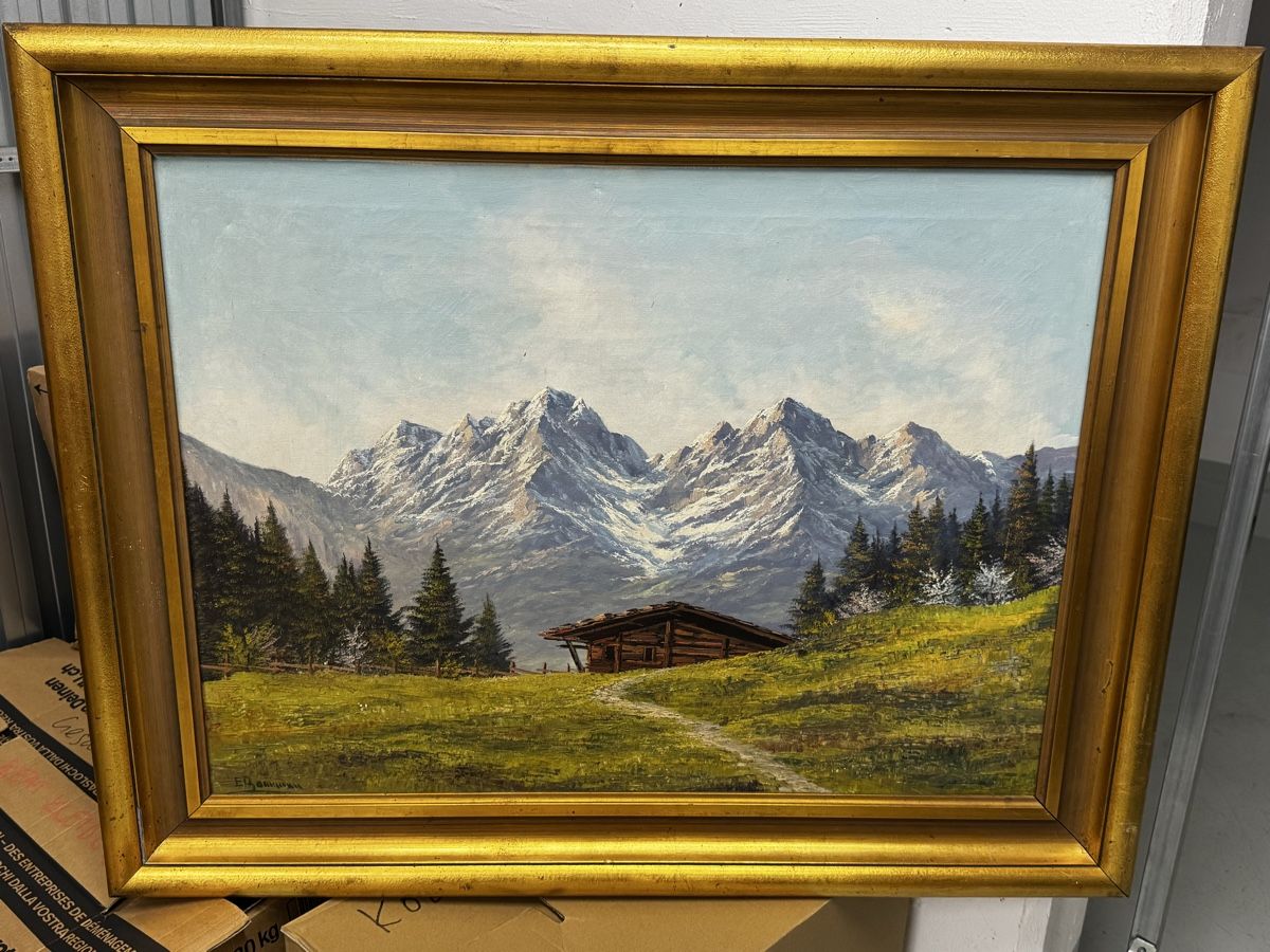 Dipinti: Wunderschönes Ölgemälde J. Edwin Bachmann – Usato da Oberwil (Dägerlen) venduto da Kurkuma