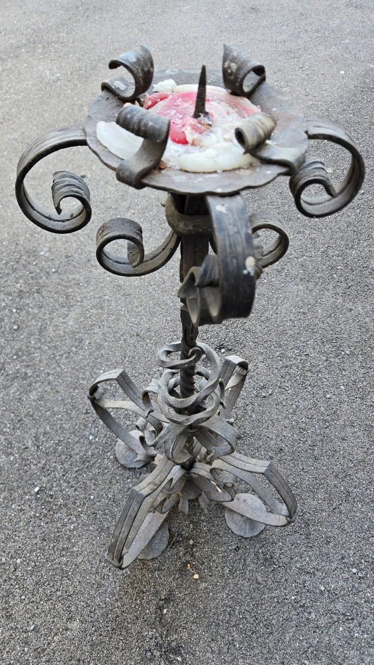 Portacandele: 2 Kerzenständer, Metall, H 72 cm – Usato da Winterthur venduto da meinweinkeller 2
