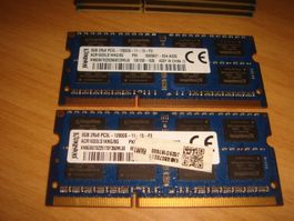 2 stück 8gb ddr3 PC3L 12800 (1600) RAM für Laptop.