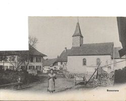 Bossones VD Dorf Kirche belebt leider Marke ausgeschnitten